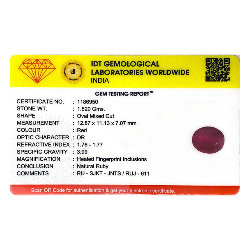 Ruby - 9.1 Carat - Pramogh