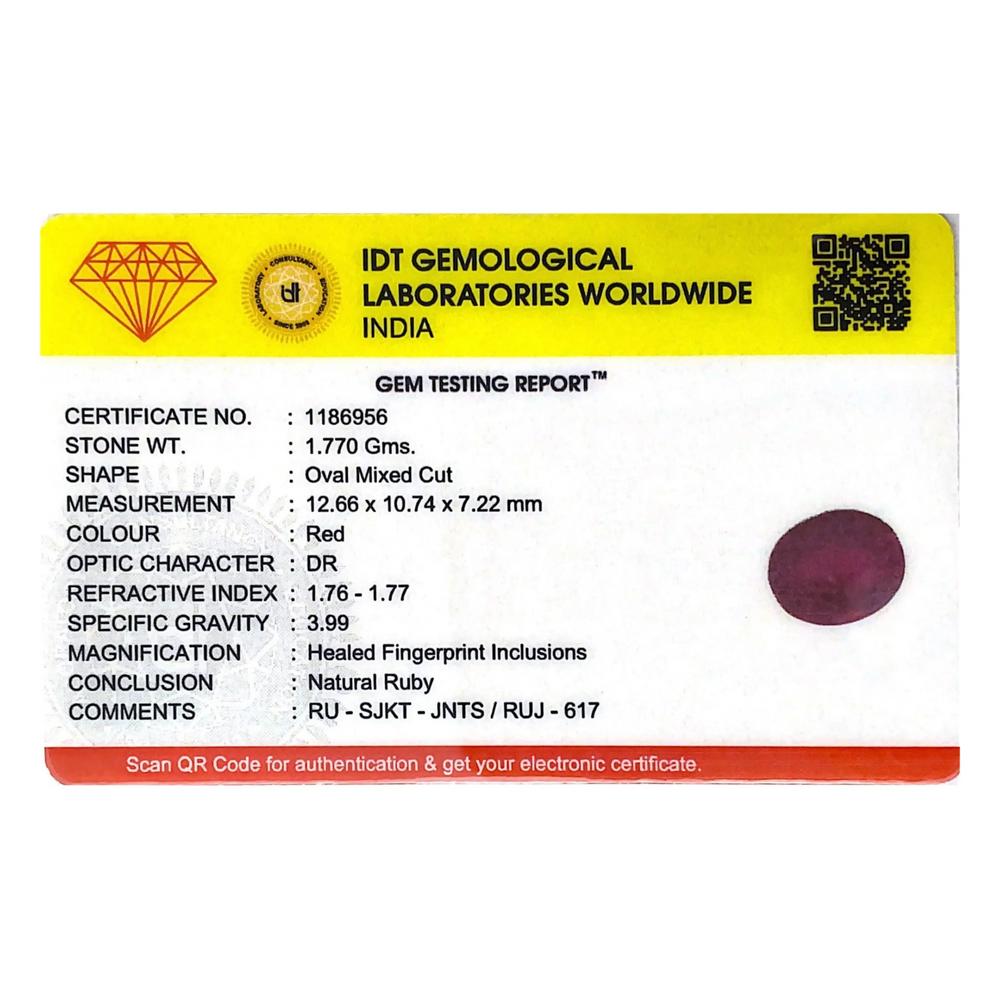 Ruby - 8.85 Carat - Pramogh