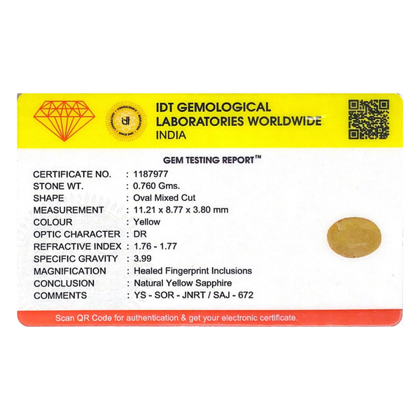 Yellow Sapphire - 3.8 Carat - Pramogh