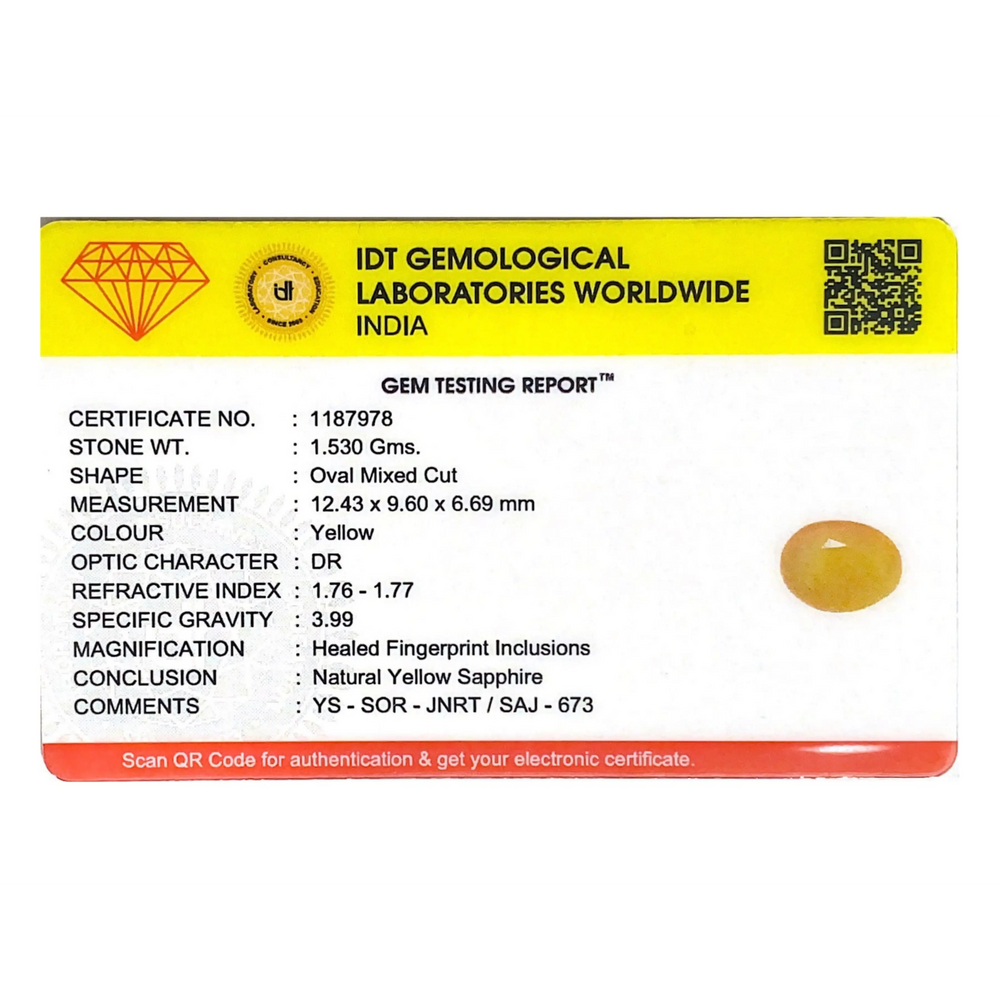 Yellow Sapphire - 7.65 Carat - Pramogh