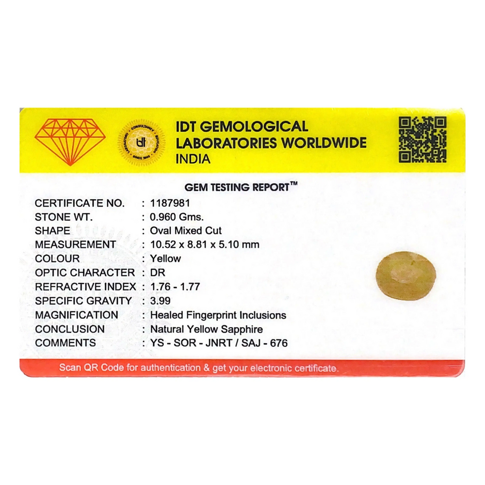 Yellow Sapphire - 4.8 Carat - Pramogh