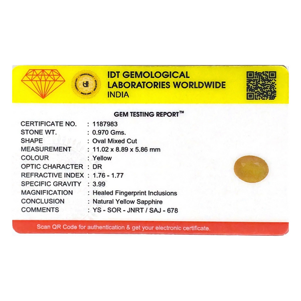 Yellow Sapphire - 4.85 Carat - Pramogh