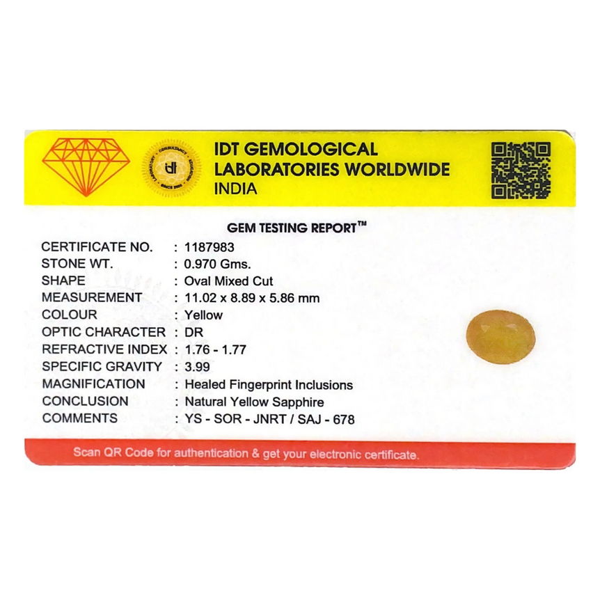 Yellow Sapphire - 4.85 Carat - Pramogh