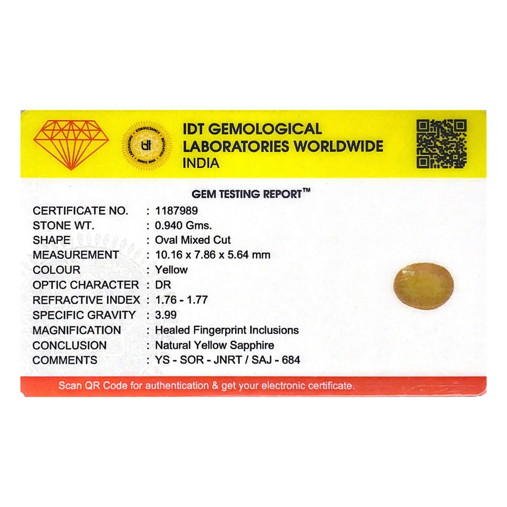 Yellow Sapphire - 4.7 Carat - Pramogh