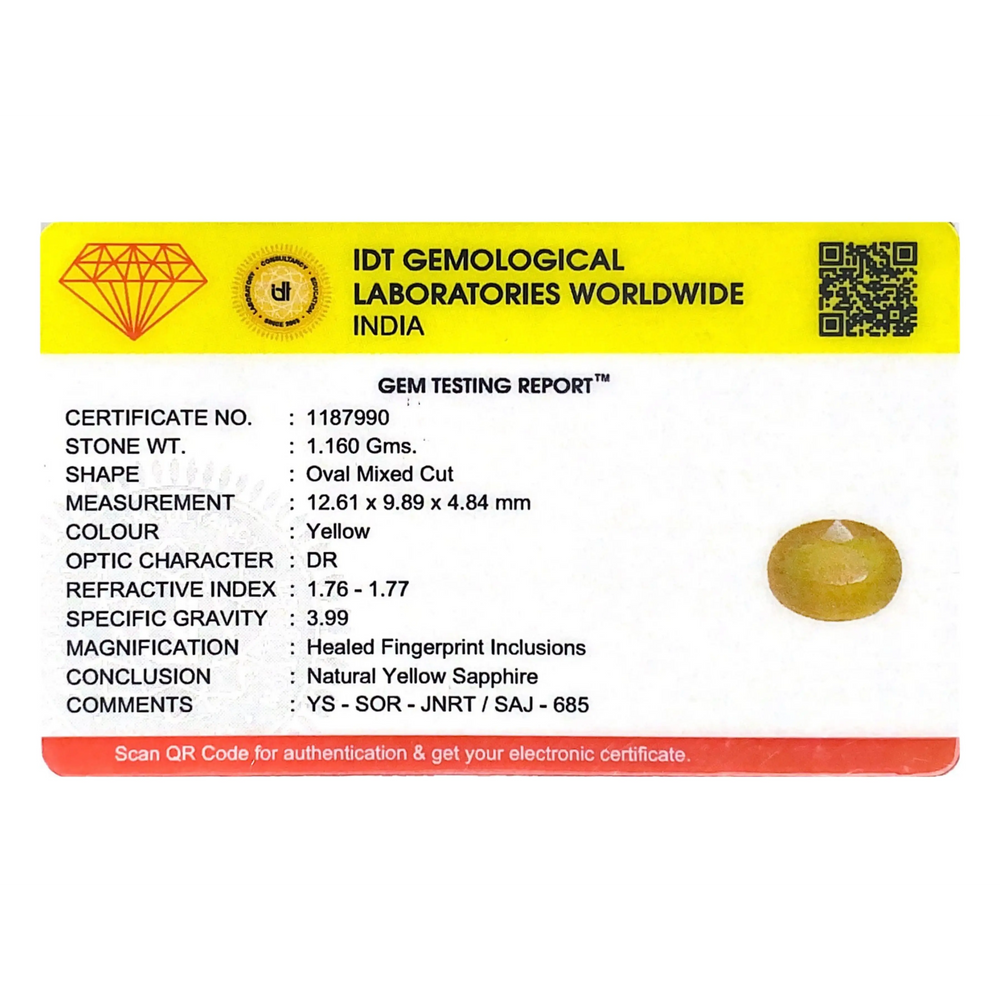 Yellow Sapphire - 5.8 Carat - Pramogh
