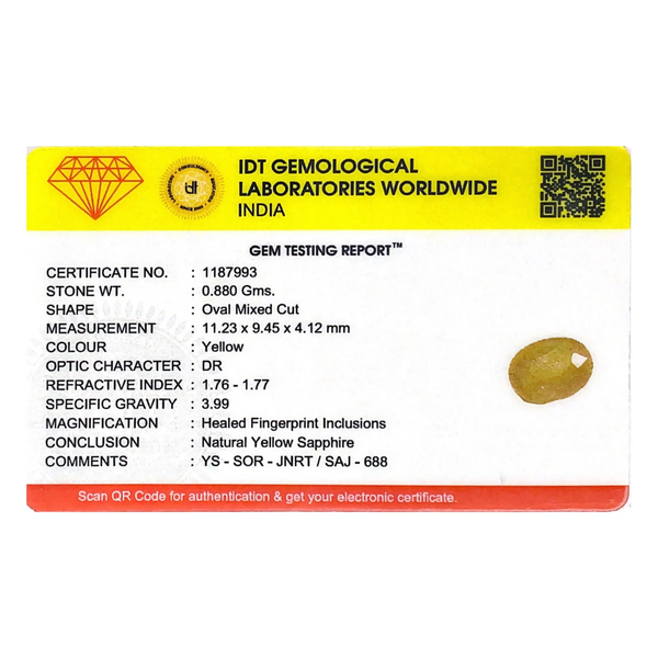 Yellow Sapphire - 4.4 Carat - Pramogh