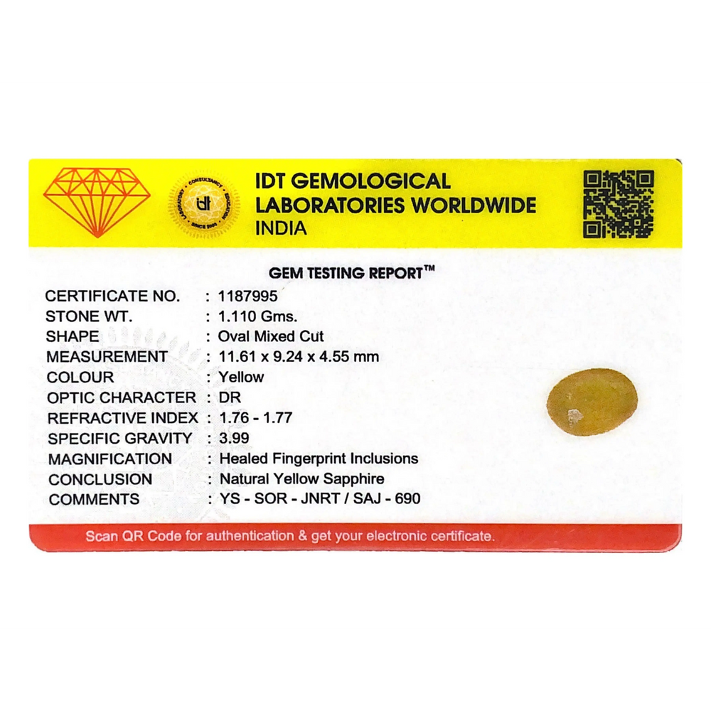 Yellow Sapphire - 5.55 Carat - Pramogh
