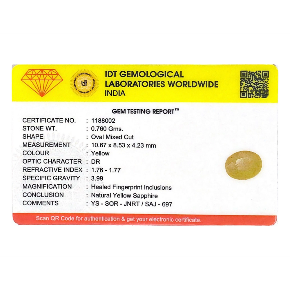 Yellow Sapphire - 3.8 Carat - Pramogh