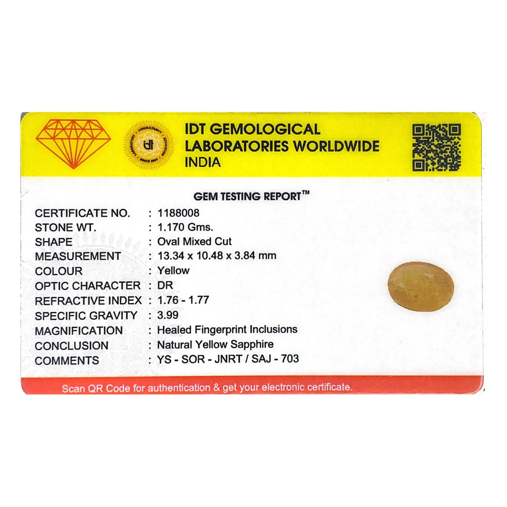 Yellow Sapphire - 5.85 Carat - Pramogh