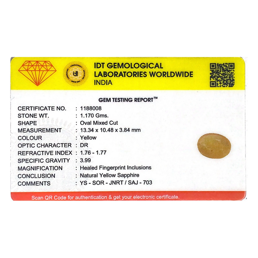 Yellow Sapphire - 5.85 Carat - Pramogh