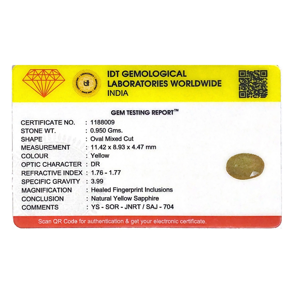 Yellow Sapphire - 4.75 Carat - Pramogh