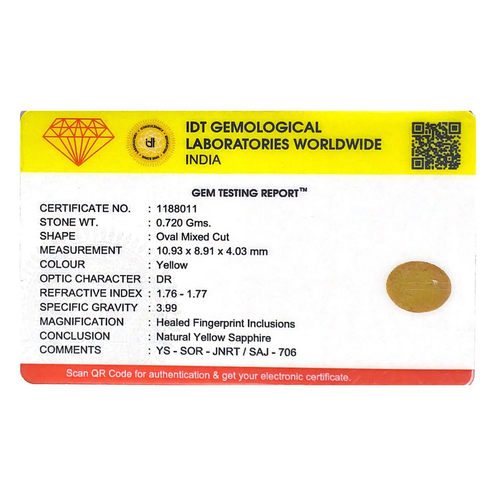 Yellow Sapphire - 3.6 Carat - Pramogh