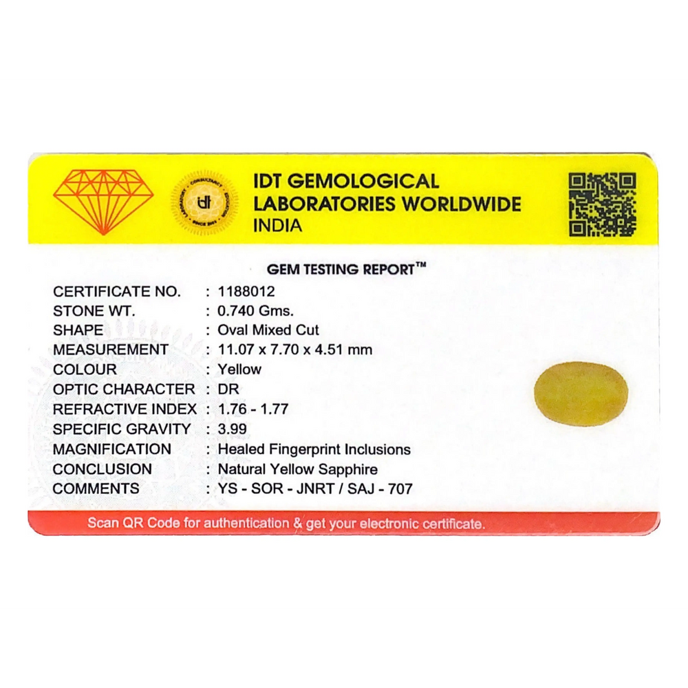 Yellow Sapphire - 3.7 Carat - Pramogh
