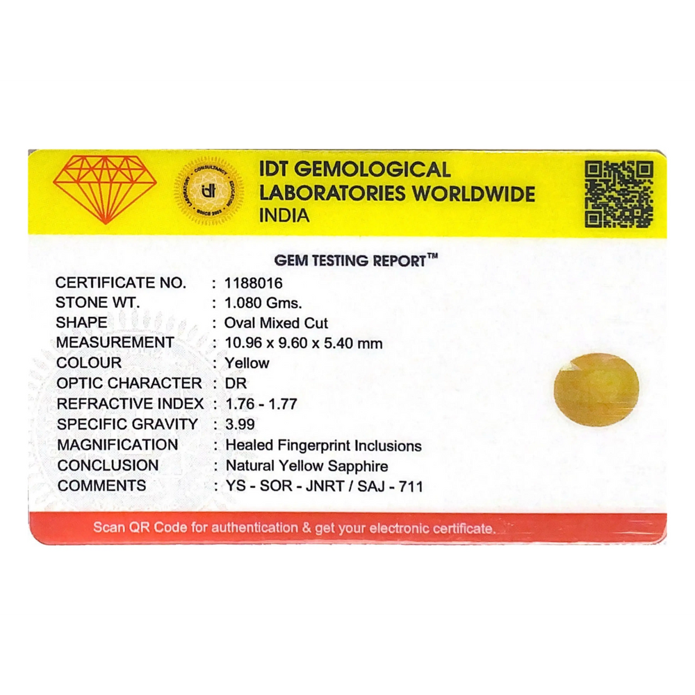 Yellow Sapphire - 5.4 Carat - Pramogh