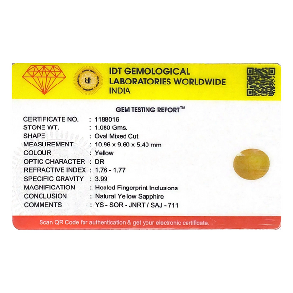 Yellow Sapphire - 5.4 Carat - Pramogh