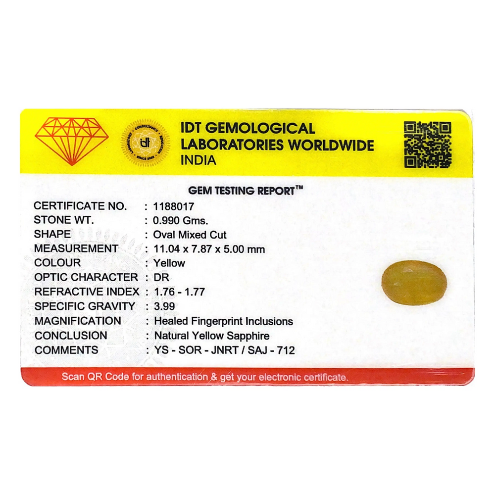 Yellow Sapphire - 4.95 Carat - Pramogh