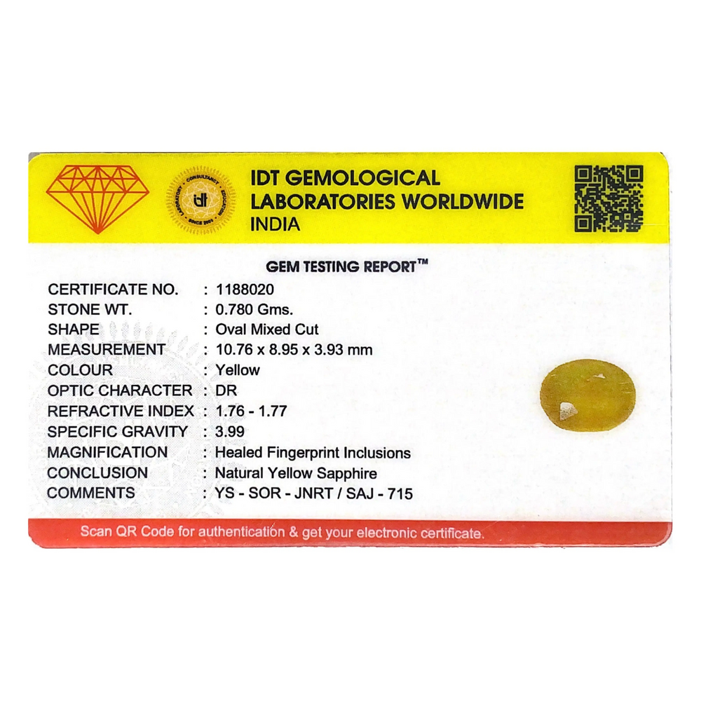 Yellow Sapphire - 3.9 Carat - Pramogh