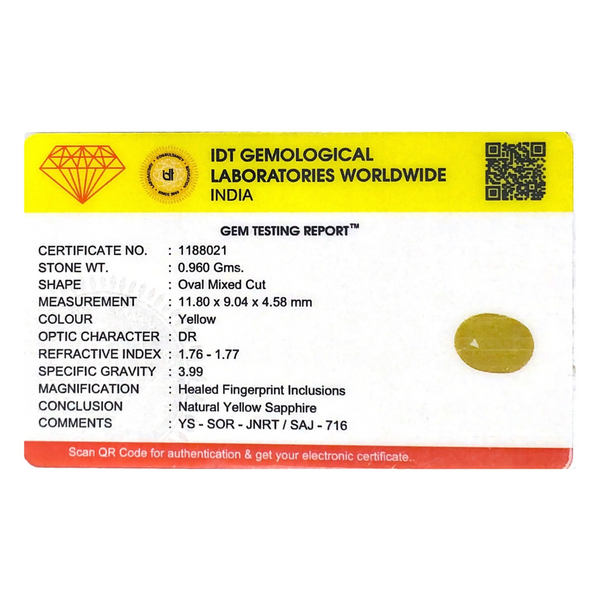 Yellow Sapphire - 4.8 Carat - Pramogh