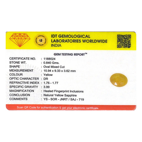 Yellow Sapphire - 4.2 Carat - Pramogh