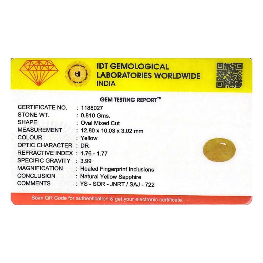 Yellow Sapphire - 4.05 Carat - Pramogh