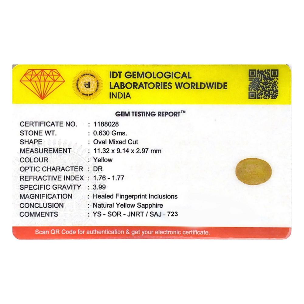 Yellow Sapphire - 3.15 Carat - Pramogh