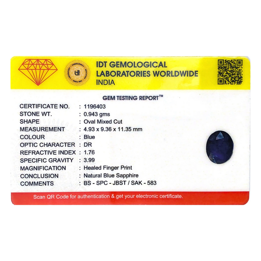 Blue Sapphire - 4.72 Carat