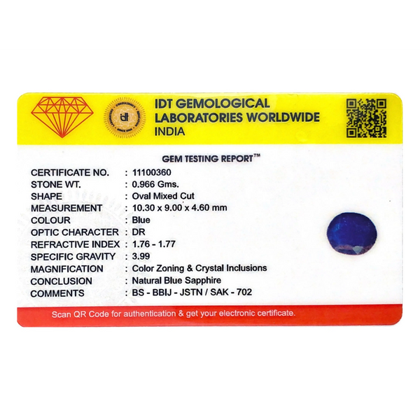 Blue Sapphire - 4.83 Carat