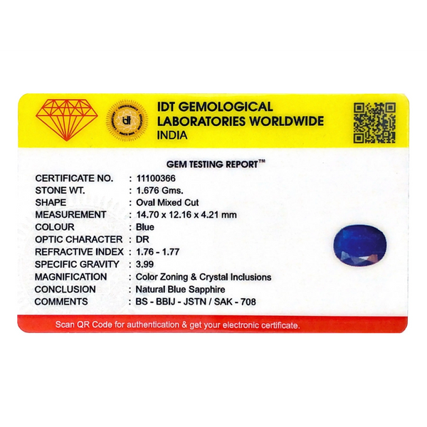 Blue Sapphire - 8.38 Carat