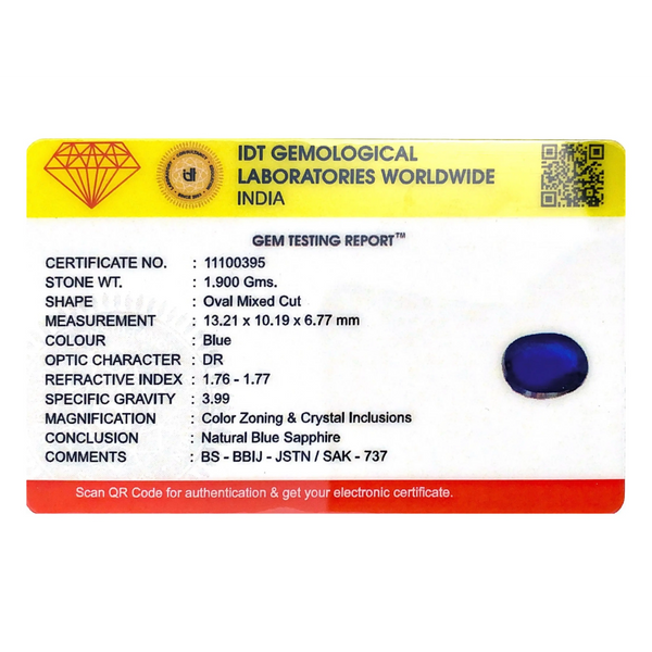 Blue Sapphire - 9.5 Carat