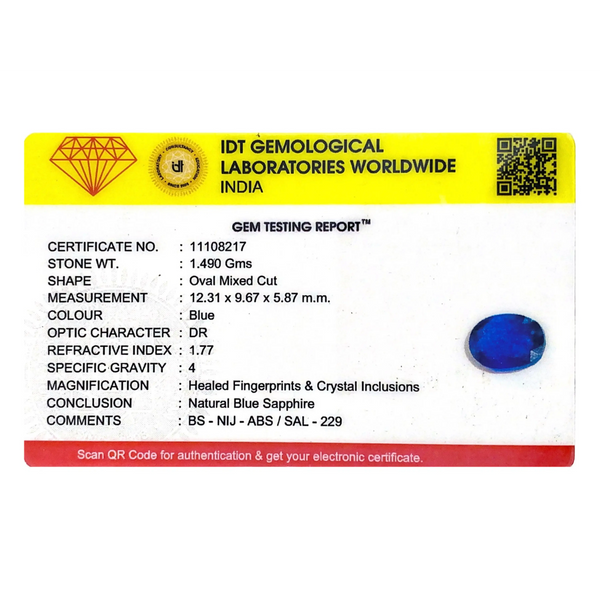 Blue Sapphire - 7.45 Carat