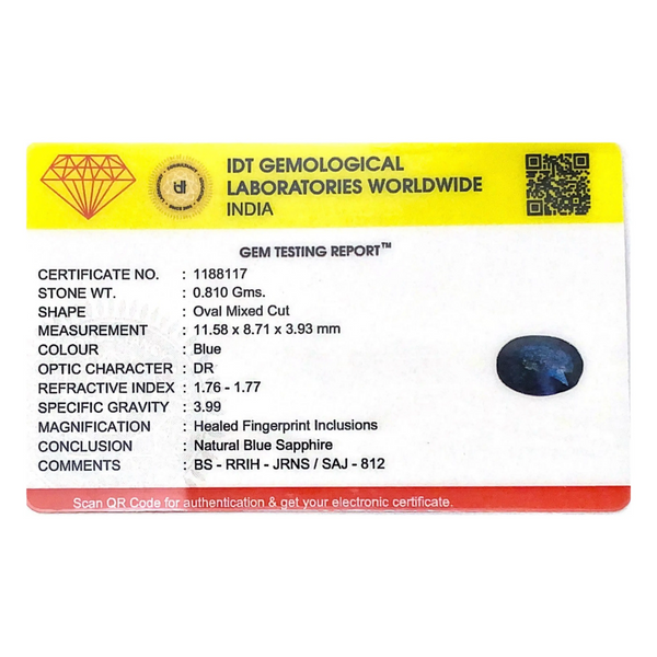 Blue Sapphire - 4.05 Carat