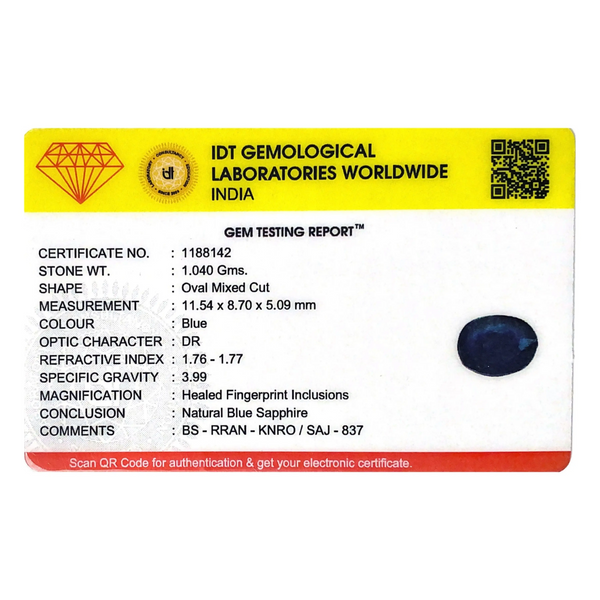 Blue Sapphire - 5.2 Carat