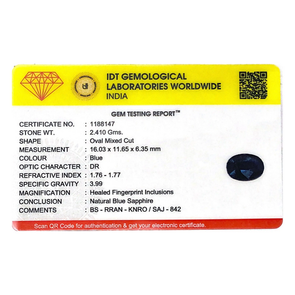 Blue Sapphire - 12.05 Carat