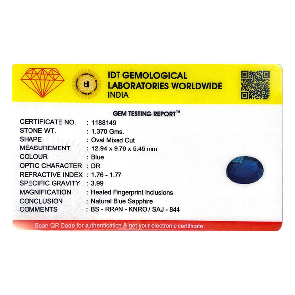 Blue Sapphire - 6.85 Carat