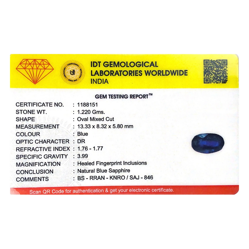 Blue Sapphire - 6.1 Carat