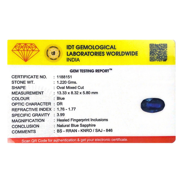 Blue Sapphire - 6.1 Carat