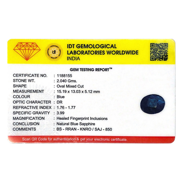 Blue Sapphire - 10.2 Carat