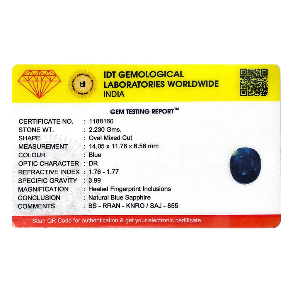 Blue Sapphire - 11.15 Carat
