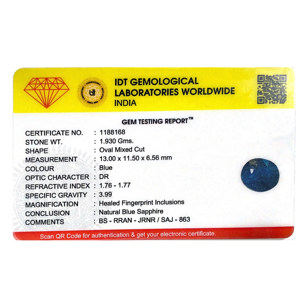 Blue Sapphire - 9.65 Carat