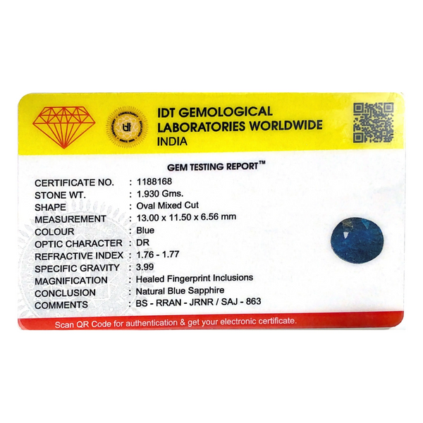 Blue Sapphire - 9.65 Carat