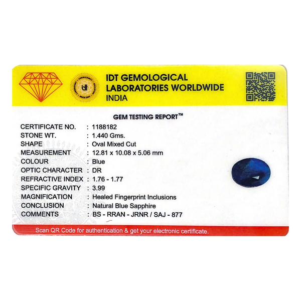 Blue Sapphire - 7.2 Carat