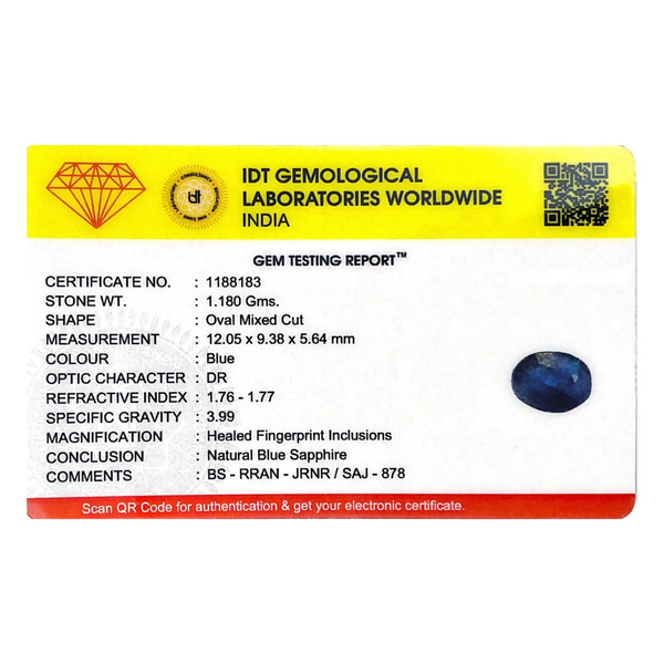 Blue Sapphire - 5.9 Carat