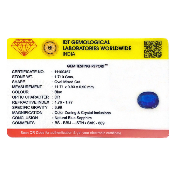Blue Sapphire - 8.55 Carat