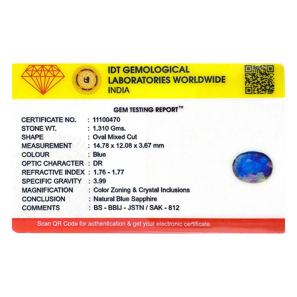 Blue Sapphire - 6.55 Carat