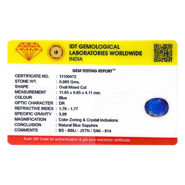 Blue Sapphire - 4.9 Carat