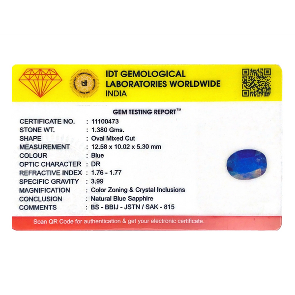 Blue Sapphire - 6.9 Carat