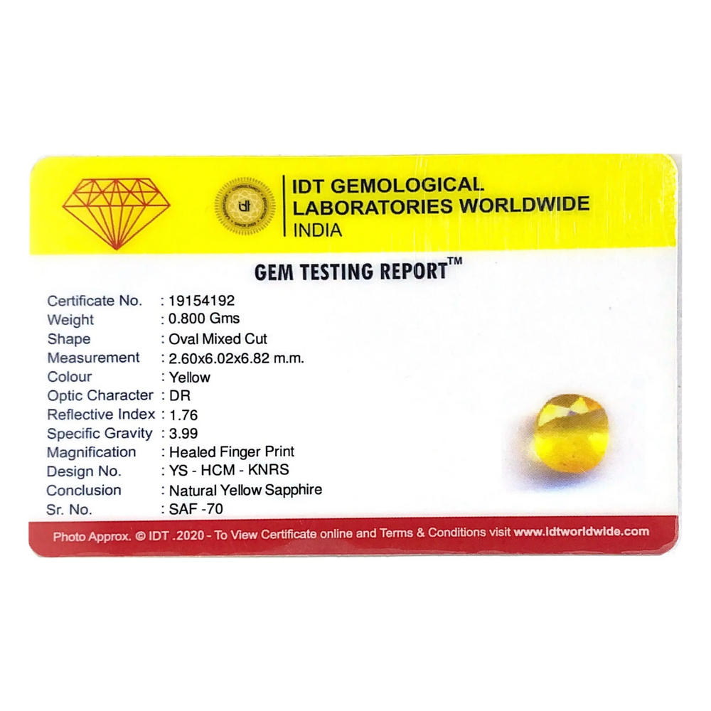 Yellow Sapphire - 4 Carat
