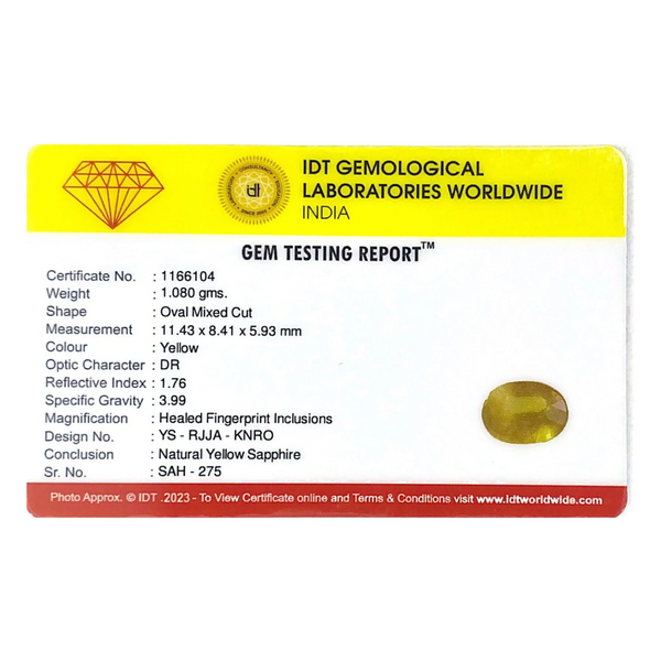 Yellow Sapphire - 5.4 Carat