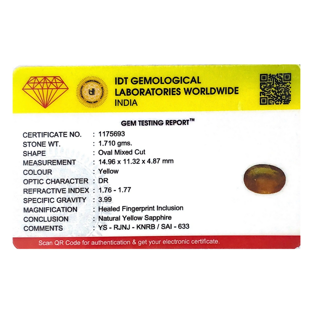 Yellow Sapphire - 8.55 Carat