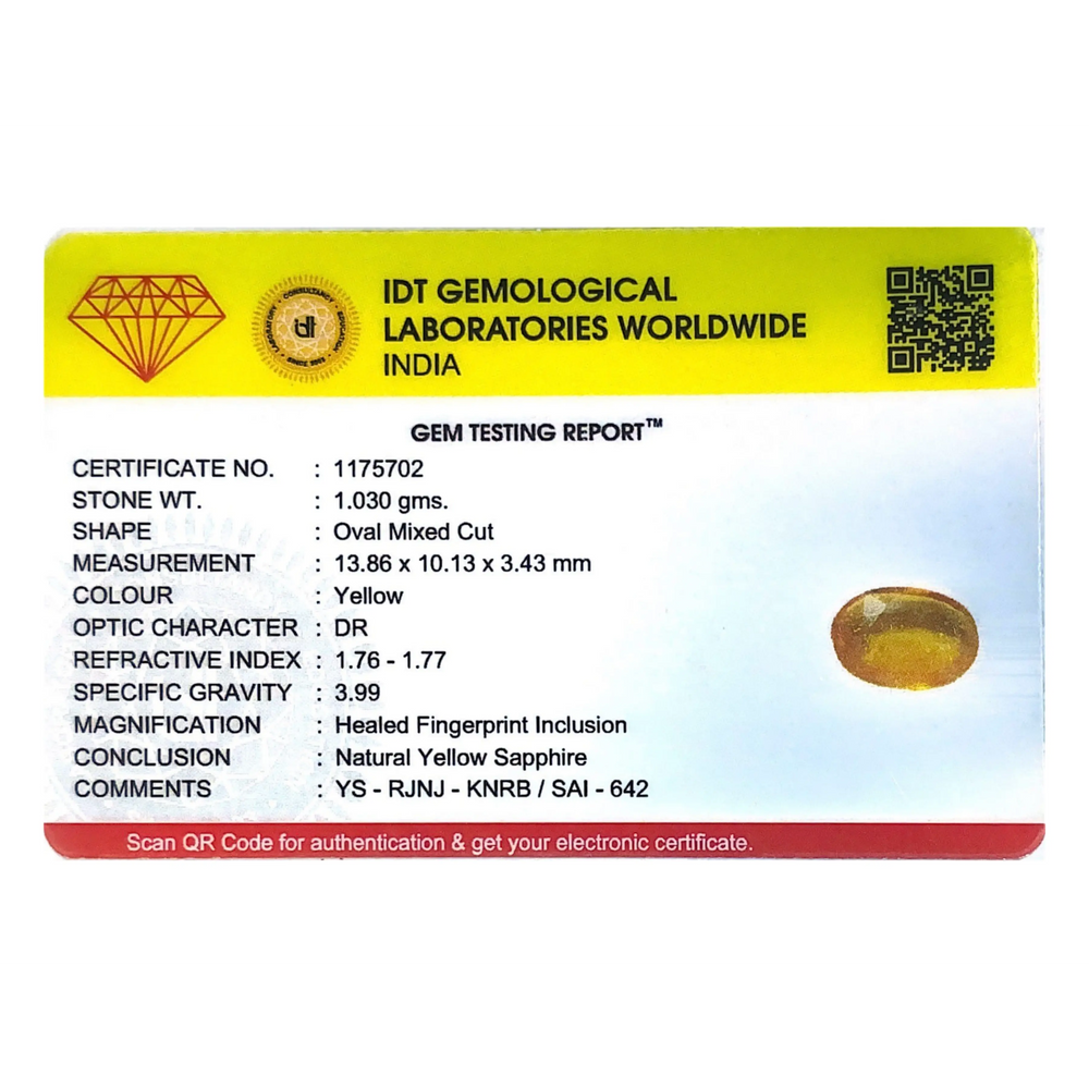 Yellow Sapphire - 5.15 Carat